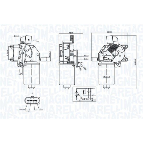 MAGNETI MARELLI Wischermotor 064376600010