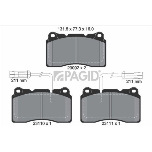 PAGID Bremsbelagsatz, Scheibenbremse T5113N