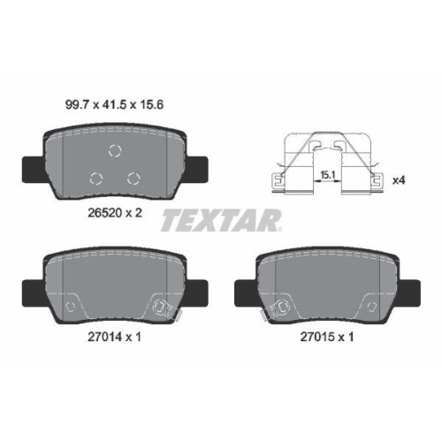 TEXTAR Bremsbelagsatz, Scheibenbremse Q+ 2652005