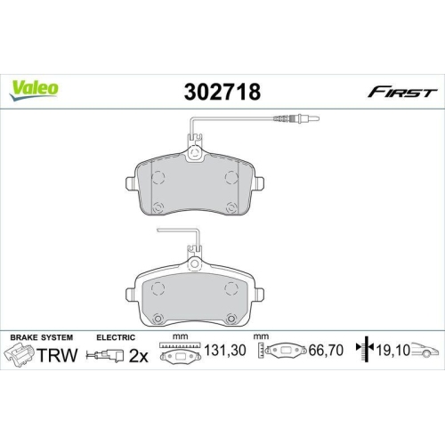 VALEO Bremsbelagsatz, Scheibenbremse FIRST 302718