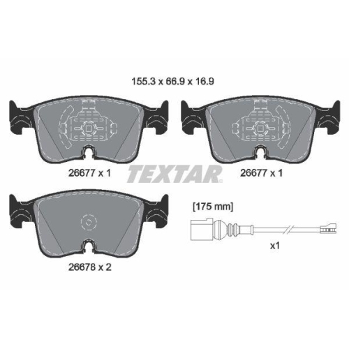 TEXTAR Bremsbelagsatz, Scheibenbremse Q+ 2667702