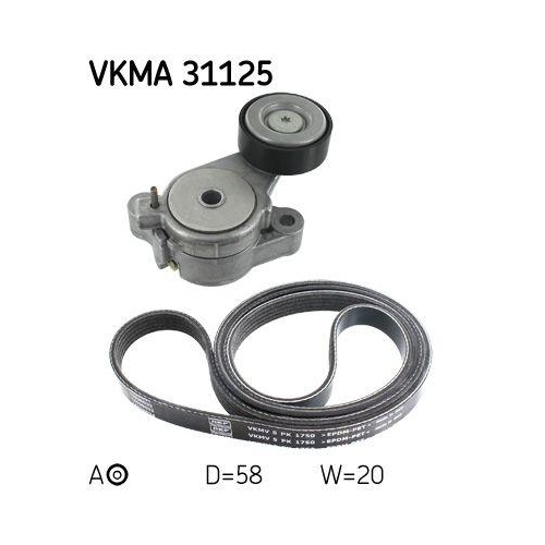 SKF Keilrippenriemensatz VKMA 31125