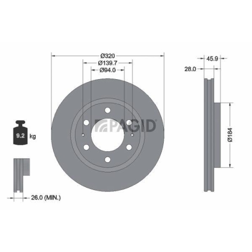 PAGID Bremsscheibe 56532NC