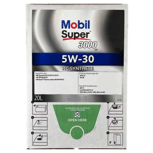 Mobil Super 3000 XE 5W-30 VW Mercedes Opel ACEA C3 API SN 20 Liter BAG-IN Box