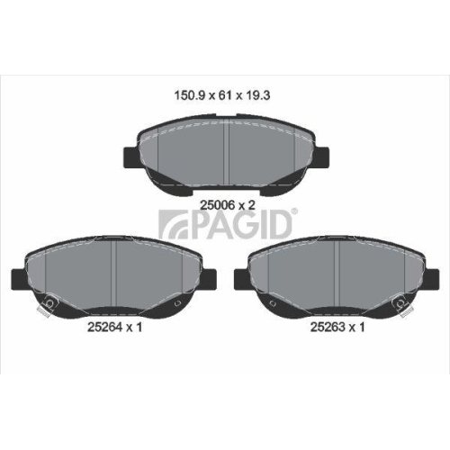 PAGID Bremsbelagsatz, Scheibenbremse T2039N