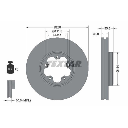 TEXTAR Bremsscheibe 93260600