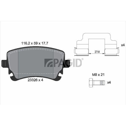 PAGID Bremsbelagsatz, Scheibenbremse T1410N