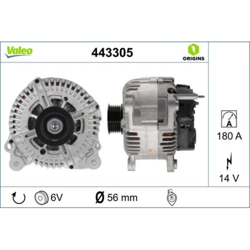 VALEO Generator VALEO ORIGINS NEW OE TECHNOLOGIE 443305
