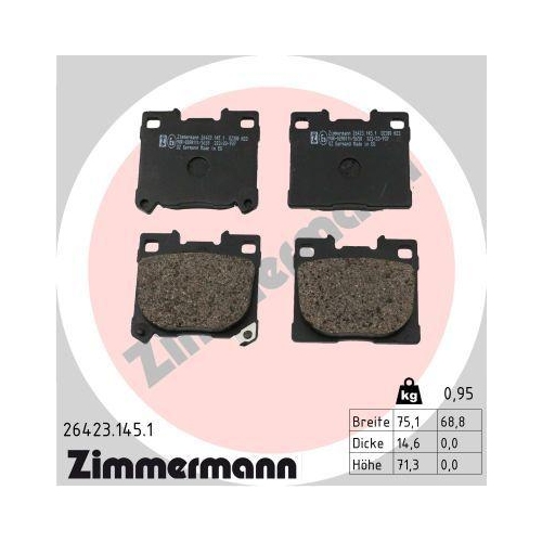 ZIMMERMANN Bremsbelagsatz, Scheibenbremse 26423.145.1