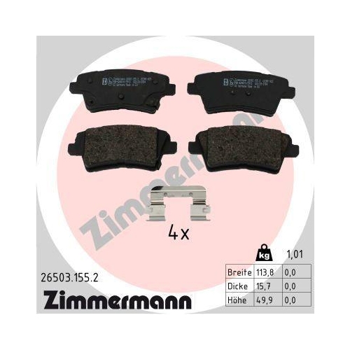ZIMMERMANN Bremsbelagsatz, Scheibenbremse 26503.155.2
