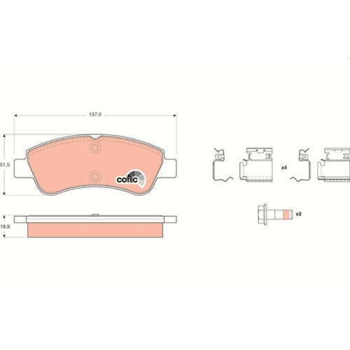 TRW Bremsbelagsatz, Scheibenbremse COTEC GDB1677