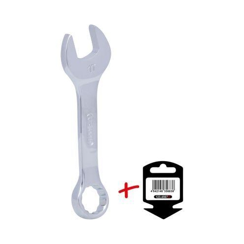 CHROMEplus Ringmaulschl&uuml;ssel, kurz, 17mm auf H&auml;nger KS TOOLS 518.0017-E