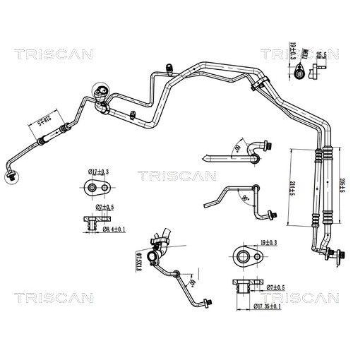 TRISCAN Hochdruck-/Niederdruckleitung, Klimaanlage 9010 28045