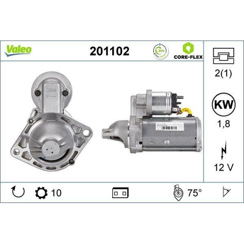 VALEO Starter VALEO CORE-FLEX 201102