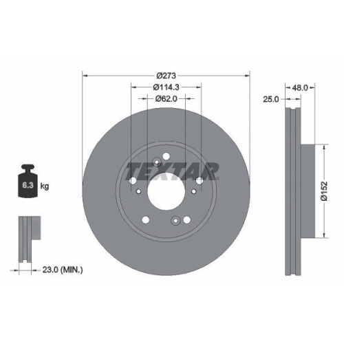 TEXTAR Bremsscheibe PRO 92354803