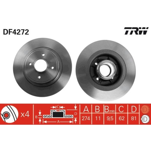 TRW Bremsscheibe DF4272