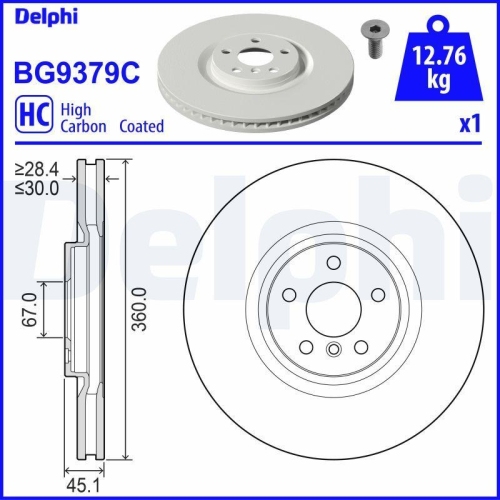 DELPHI Bremsscheibe BG9379C