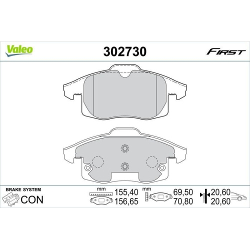 VALEO Bremsbelagsatz, Scheibenbremse FIRST 302730