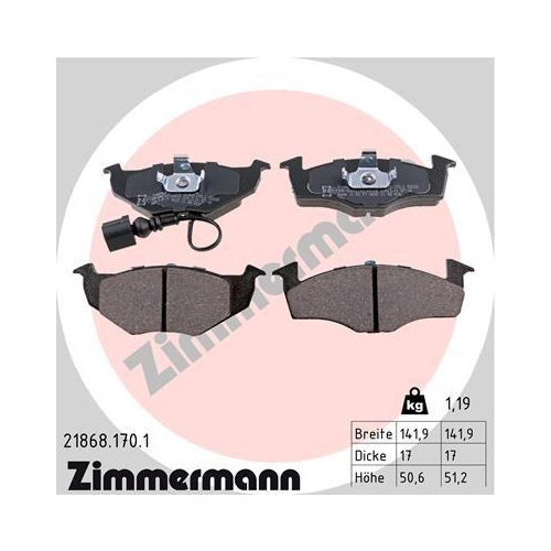 ZIMMERMANN Bremsbelagsatz, Scheibenbremse 21868.170.1