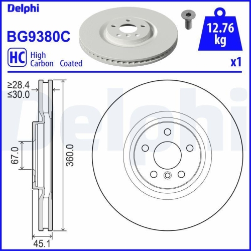 DELPHI Bremsscheibe BG9380C