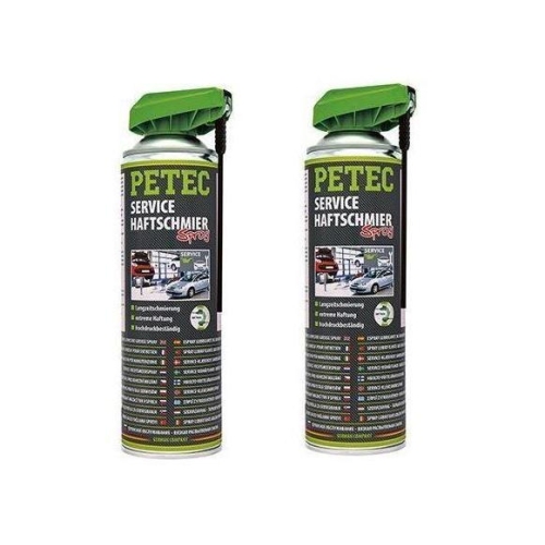 2x Service Haftschmierspray 500ml transparent Langzeit Schmierstoff PETEC 71550