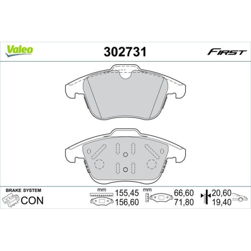 VALEO Bremsbelagsatz, Scheibenbremse FIRST 302731