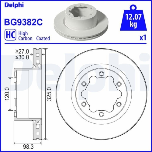 DELPHI Bremsscheibe BG9382C