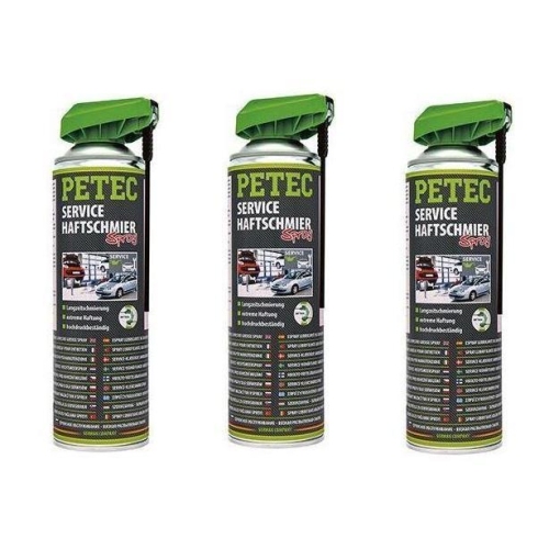 3x Service Haftschmierspray 500ml transparent Langzeit Schmierstoff PETEC 71550