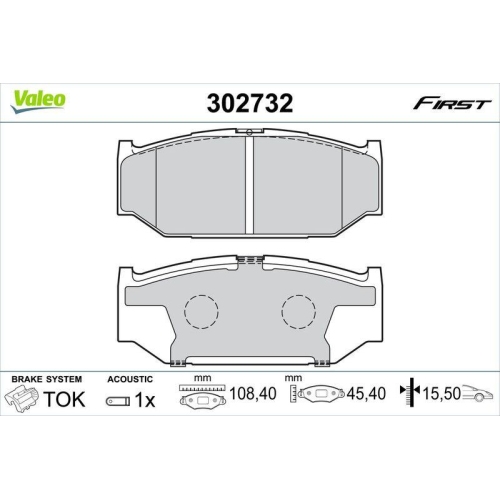 VALEO Bremsbelagsatz, Scheibenbremse FIRST 302732