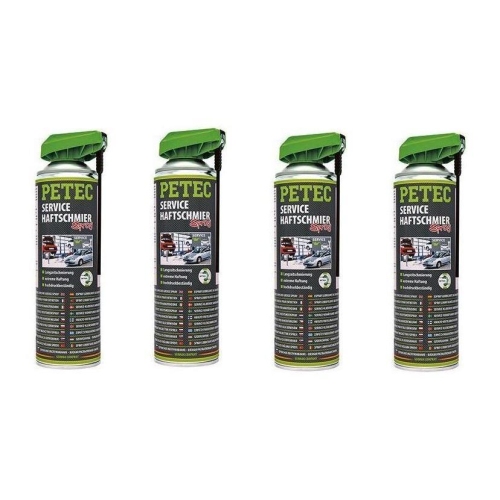4x Service Haftschmierspray 500ml transparent Langzeit Schmierstoff PETEC 71550