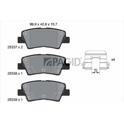 PAGID Bremsbelagsatz, Scheibenbremse T3157N