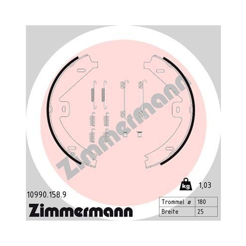 ZIMMERMANN Bremsbackensatz, Feststellbremse 10990.158.9