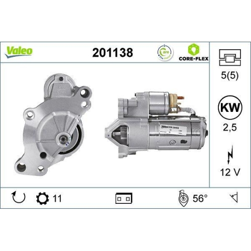 VALEO Starter VALEO CORE-FLEX 201138