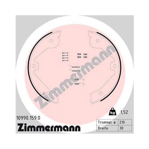 ZIMMERMANN Bremsbackensatz, Feststellbremse 10990.159.0