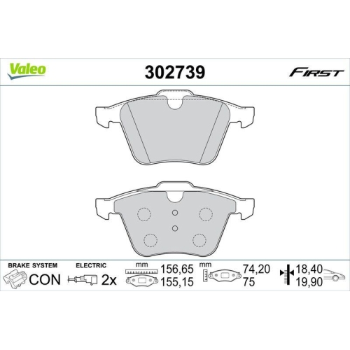 VALEO Bremsbelagsatz, Scheibenbremse FIRST 302739