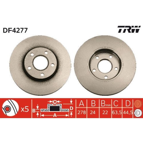 TRW Bremsscheibe DF4277