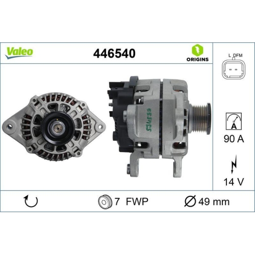 VALEO Generator VALEO ORIGINS - NEW O.E. TECHNOLOGIE 446540