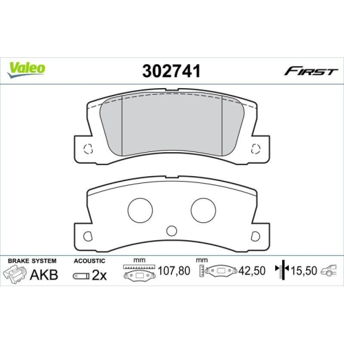 VALEO Bremsbelagsatz, Scheibenbremse FIRST 302741