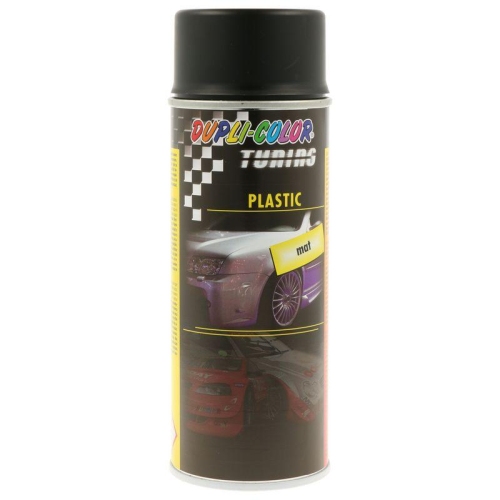 DUPLI-COLOR Lack f&uuml;r Kunststoffe / Sto&szlig;stangen, Schwarz matt, Spr&uuml;hdose 400 ml