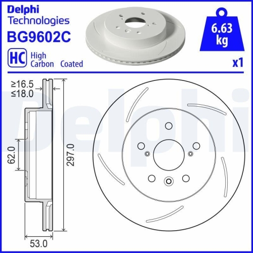 DELPHI Bremsscheibe BG9602C