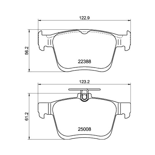 HELLA Bremsbelagsatz, Scheibenbremse 8DB 355 042-651