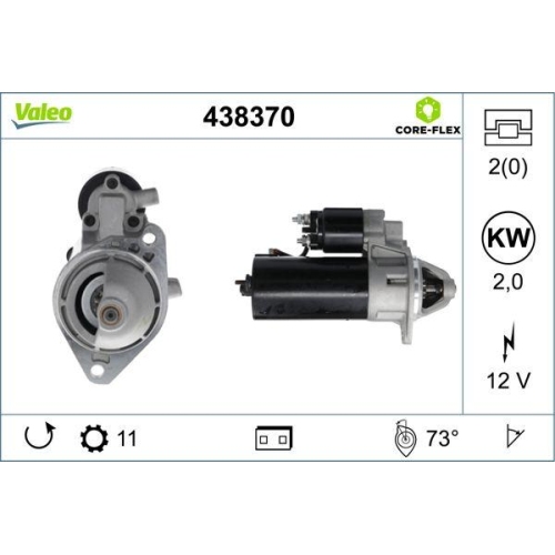 VALEO Starter VALEO CORE-FLEX 438370