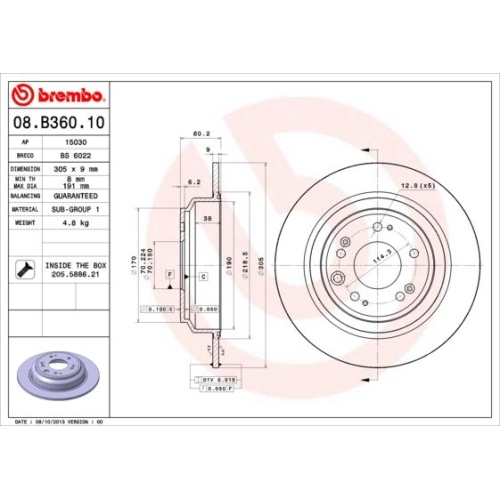 BREMBO Bremsscheibe PRIME LINE 08.B360.10