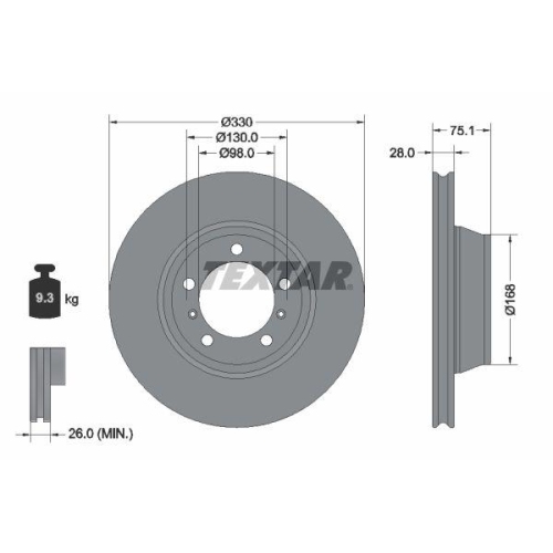 TEXTAR Bremsscheibe PRO+ 92345905