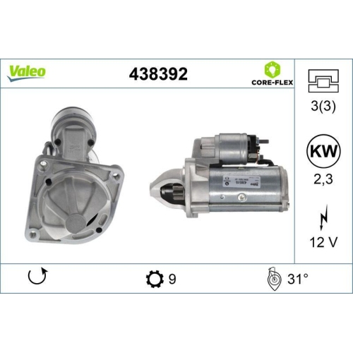 VALEO Starter VALEO CORE-FLEX 438392