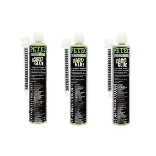 3x 2K KAROSSERIEKLEBER KarroserieKleber KARO GLUE 195ml Kartusche 98195 PETEC