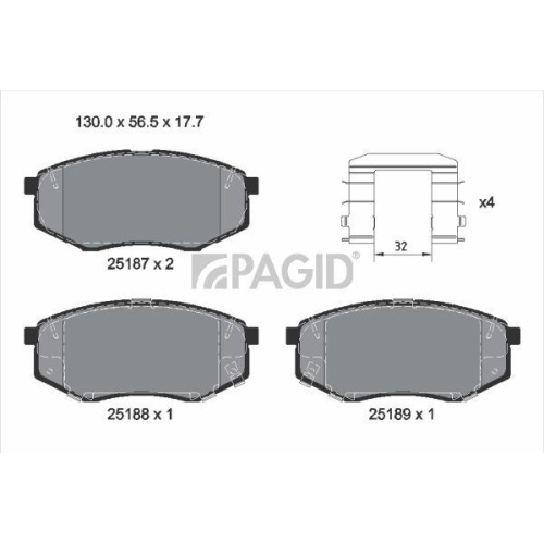 PAGID Bremsbelagsatz, Scheibenbremse T2167N