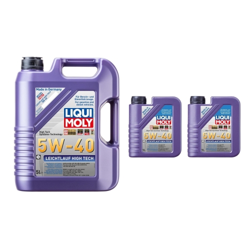 Liqui Moly Motoröl Motorenöl Leichtlauf High Tech, 5W-40, 7 Liter 2X3863+3864