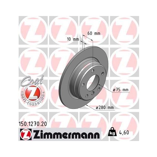 ZIMMERMANN Bremsscheibe COAT Z 150.1270.20