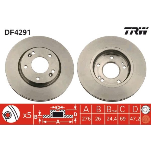 TRW Bremsscheibe DF4291